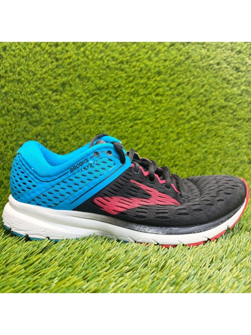 Brooks Ravenna 9 Womens Size 8 Black Red Blue Athletic Running Shoes Sneakers